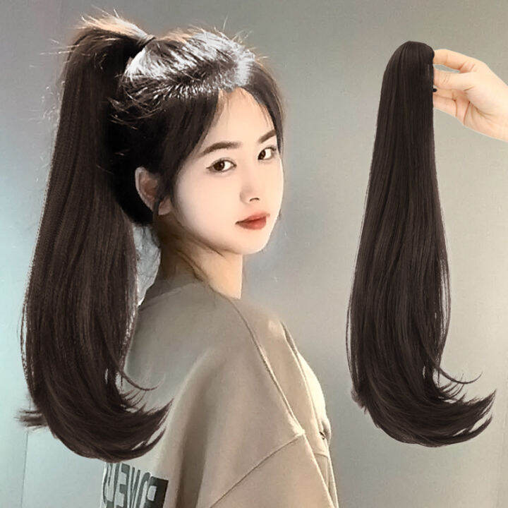 45cm grab clip wig ponytail curly hair wig high ponytail wig grab clip eversion wig for girls | Lazada 45cm grab clip wig ponytail curly hair wig high ponytail wig grab clip eversion wig for girls | Lazada