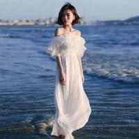 Hainan Sanya Beach Dress White Women In The Summer Of 2019 New Snow Spins Seaside Holiday Dresses Super Long Skirt