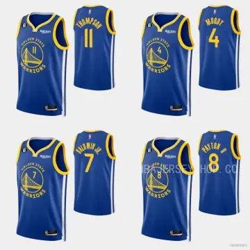 NBA Heat Pressed Blue Golden State Warriors 00 Custom 00 Kuminga 3 Poole 9  Iguodala 11 Thompson 23 Green 30 Curry Classic Edition Swingman Jersey