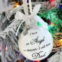 New Year 2024 Christmas Tree Pendant “I Have An Angel in Heaven I Call Him Dad” Christmas Ball Ornament Xmas DIY Home Decoration