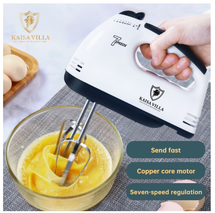Kaisa Villa JD6002 Electric Whisk Egg Beater Mini Hand Mixer Whipped Cream Baking Mixer 7 Speed