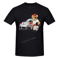 Teddy Bear Racing Car T Shirt Harajuku Streetwear Short Sleeve T-Shirt 100% Cotton Graphics Tshirt S Tee Tops
