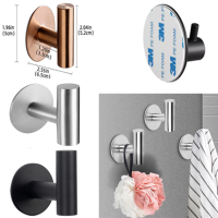 304 สีดำ Robe Hooks Self Adhesive Wall Hook อเนกประสงค์ผ้าเช็ดตัวห้องน้ำเสื้อผ้ากระเป๋าถือกุญแจแขวน Hooks Home Storage Hook-Wefdger