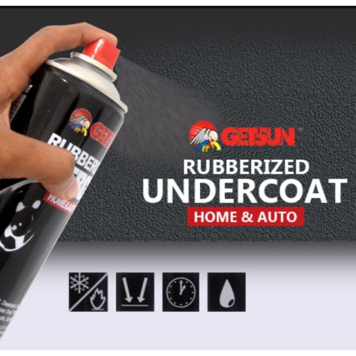 น้ำยาเสปร์ย-พ่นกันสนิมช่วงล่างgetsun-rubberize-undercoating-สเปรย์พ่นกันสนิมรถยนต์-กันน้ำ-กันสนิม-เป็นเกราะป้องกันเศษดิน-น้ำติดตัวถังรถโดยตรง-650ml