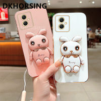 DKHORSING เคสเคสโทรศัพท์นิ่มเคลือบหรูหรา Samsung กาแลคซี A05 M34 A05S 5G S23 FE เคสกระต่ายน่ารัก Samsung A05s ฝามีสายรัดด้านหลังและที่วาง