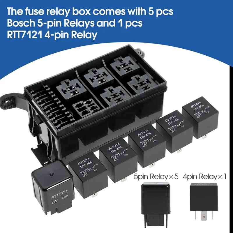 12V Fuse and Relay Box Kit Black Fuse Relay Box with Slots Relay Block  and ATC/ATO Blade Fuse with Metallic Pins Spade Terminals Universal  Lazada PH