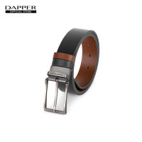 DAPPER Reversible Leather Pin Buckle Belt - Black