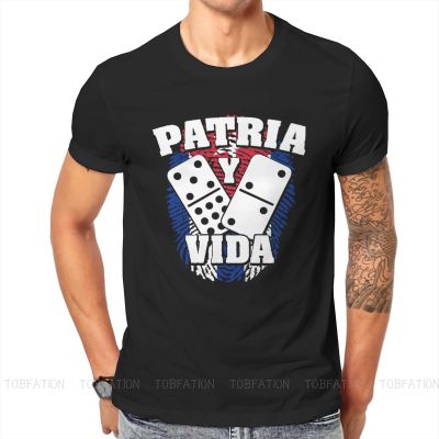 Patria Y Vida Patria O Muerte Homeland And Life Fabric Tshirt Viva Cuba Libre Cuban Classic T Shirt Homme Men Tee Shirt Printing