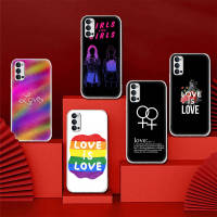 โปร่งใส เคสโทรศัพท์ หรับ Samsung M23 M30S A40S A54 M21 M30 A14 A04S M53 A9 M52 A04 A23 A34 M33 Plus TPU Shock Absorbing ปก lZ-136 Rainbow is Love