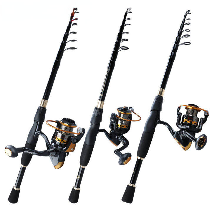 retcmall-1-8-2-4m-telescopic-fishing-rod-set-ultralight-weight-rod-with13-1bb-spinning-reel-น้ำเค็มน้ำจืด-reel-tackle