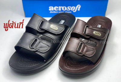 Aerosoft รองเท้าแตะแอโรซอฟ  รหัส MA 4142 สีดำ สีน้ำตาล สินค้าพร้อมส่ง