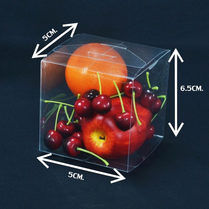 แพ๊ค-5-ชิ้น-กล่องพลาสติกใส-pvc-สำหรับใส่ของชำร่วย-กล่องใส่เทียนหอม-กล่องของขวัญ
