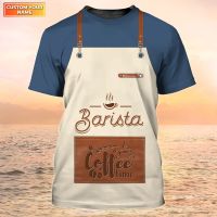 Personalized Coffee House Uniform T Shirt Unisex Pullover for Barista Summer Casual Tee Boys and Girls Workwear Short Sleeve