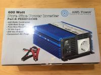 AIMS POWER 600W CONTINUOUS PURE SINE INVERTER.  12VDC INPUT 220 VAC OUTPUT