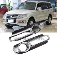 Chrome Fog Lamp Cover for Mitsubishi Montero Pajero 4 IV MK4 V93 V97 V98 2015-2020 Led DRL Daytime Running Driving Light Frame