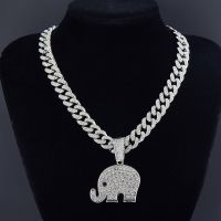 [COD] New creative full diamond auspicious elephant hip pendant hiphop fashion African necklace cross-border exclusive supply