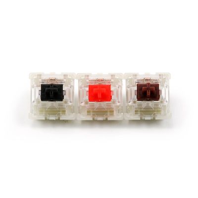 Gateron คีย์บอร์ดแบบกลไกสวิตช์แบบเงียบสีดำแดงขาวน้ำตาล5พินเคสโปร่งใสเหมาะสำหรับโคมไฟปลั๊กอิน RGB เชอร์รี่ Mx