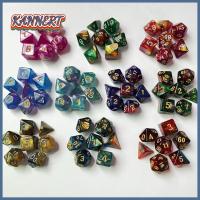 KANNERT 7Pcs/set D12 D20 D4 D6 D8 D10 7-Die เกมตาราง ลูกเต๋า DND ลูกเต๋าเกม ลูกเต๋าหลายด้าน