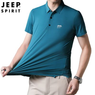 JEEP SPIRIT เสื้อโปโลผู้ชายสั้นฤดูร้อนสบายๆกีฬา Breathable และสบายเสื้อยืดแขนยาวชายเสื้อผ้า