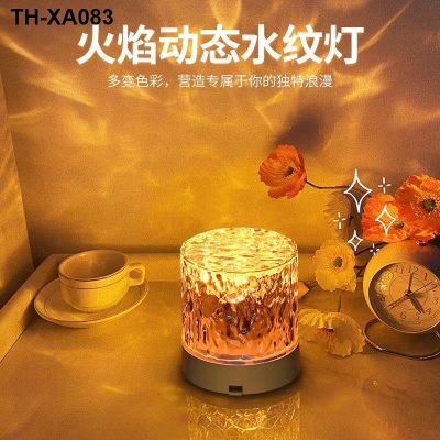 YingWang red romantic night light ripples rotating atmosphere the bedroom a girl bedside