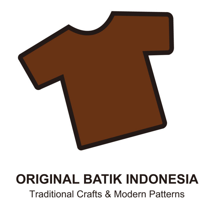 เสื้อยืดสัญลักษณ์แขนสั้นผ้าบาติกอินโดนีเซียสำหรับผู้ชาย