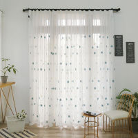 Floral Sheer Curtains for Living Room Embroidered Tulle Curtains for Childrens Bedroom, Window Treatments Customize Home Decor