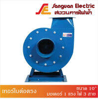 เทอร์โบต่อตรง โบลเวอร์ดูดฝุ่น Blower Backward, Turbovane Fan ขนาดใบพัด 10" มอเตอร์ 1 แรง 2P ไฟ 3 สาย