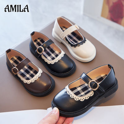 AMILA รองเท้ารองเท้าเจ้าหญิงต่างชาติสำหรับเด็กผู้หญิง,รองเท้าเด็กผู้หญิงรองเท้าหนังส้นแบน Maryzhen ฤดูใบไม้ผลิใหม่
