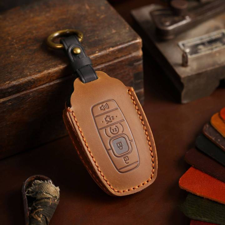 luxury-genuine-leather-key-fob-cover-case-car-accessories-for-lincoln-navigator-adventurer-aviator-keychain-keyring-shell-holder