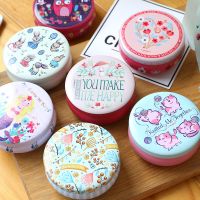 New Cartoon Flower Metal Tinplate Box Christmas Candy Gift Packaging Small Round Candle Tin Cases Little Home Collection Boxes Storage Boxes