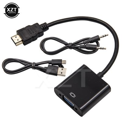 ► HDMI-compatible to VGA Adapter Cable with Audio Tape Power Supply Male to Female Adapter All 1080P HDMI-compatible for Laptop