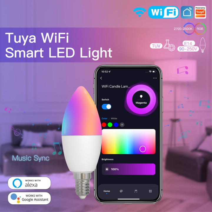 tuya-เชิงเทียน-e14-wifi-อัจฉริยะหลอดไฟ-rgb-led-หลอดไฟ-alexa-google-home-อลิซ100-240v-การควบคุมด้วยเสียง