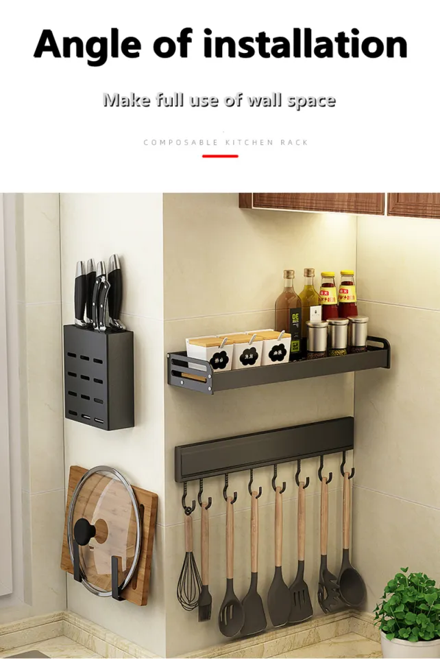 No-Punching Kitchen Hook Rack Wall Wall Hangers Wall Hangers Rack Kitchen Utensils  Rack Spoon Shovel Storage Rack