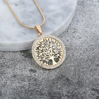 ✷▽ Hot Small Tree of Life Crystal Pendant Necklace for Women Gifts Gold Silver Color Bijoux Collier Elegant Jewelry neck chain 2022