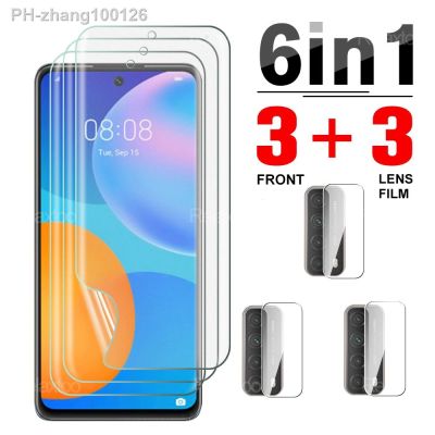 6in1 Lens Film Hydrogel Film For Huawei P Smart 2021 2020 2019 Z For Huawei psmart smartp Screen Protector Not Tempered Glass