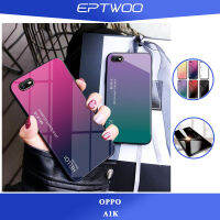 EPTWOOสำหรับOPPO A1K REALME C2โทรศัพท์เคสไล่ระดับสีกระจกเทมเปอร์แก้วฝาหลังกันชนTPUอ่อนปลอกJB-01