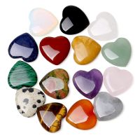 15 Piece Natural Love Stone Quartz Clear Quartz Eye Heart Set Palm Thumb Gemstones Meditation 0.8 Inch