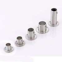 ‘；【- 2Pcs/Lot Stainless Steel Pipe Bracket 19-32Mm Dia Tube Support Flange Seat For Wardrobe Hanging Rail Rod Pole Socket End Holder