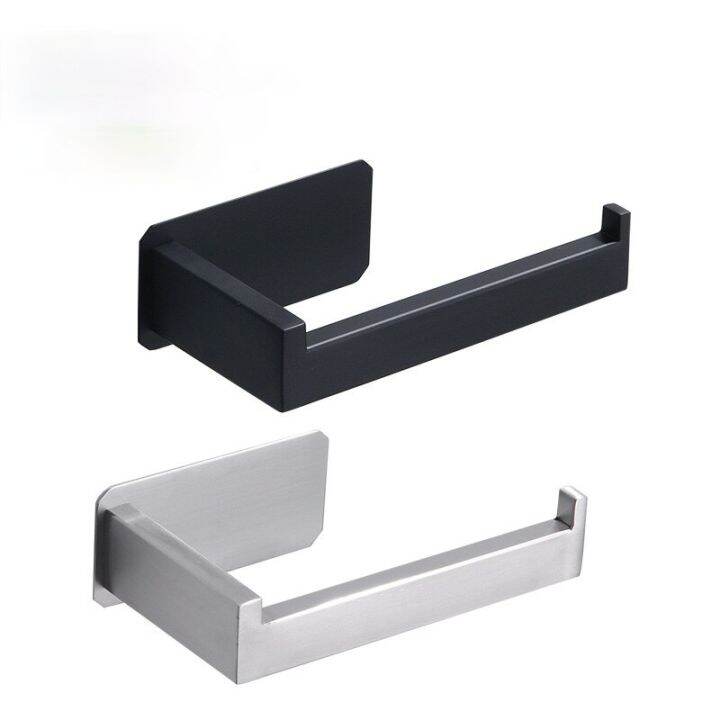 kitchen-cabinet-paper-towel-rack-self-adhesive-304-stainless-steel-punch-free-paste-drawing-black-wall-hanging-paper-roll-holder