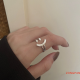 ZONGPAN แหวนเปิดหน้ายิ้มสีเงินสำหรับนักเรียนผู้หญิงแหวนนิ้วชี้ร้อนแรงแหวนปรับบุคลิก