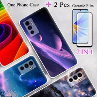 2 IN 1สำหรับ VIVO V23E Y75 S10E 4G เคสนิ่ม TPU ซิลิโคนเคสโทรศัพท์ทาสีด้วยฟิล์มกันรอยกันกระแทกโค้ง