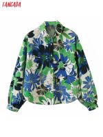 Tangada Women Retro Flowers Blouse Lantern Long Sleeve Chic Female Casual Loose Shirt Blusas Femininas SL195