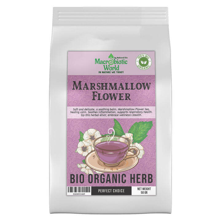 Organic/Bio Marshmallow Flower Herb Tea ชาสมุนไพร ดอกมาร์ชแมลโลว์ 50g