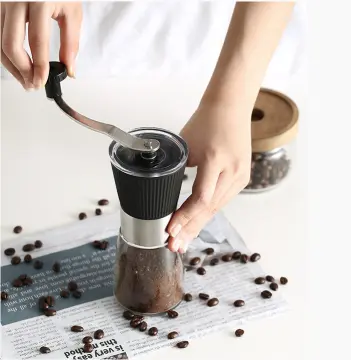 Vintage Manual Coffee Grinder Wooden Stainless Steel Portable Hand Crank  Bean Mill Pro Adjustable Handle Coffee Bean Grinder