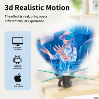 อัพเกรด60เซนติเมตร3D โฮโลแกรมพัดลมโปรเจคเตอร์2000X720 HD โฮโลแกรมโคมไฟเครื่องเล่น Wifi ระยะไกลโฆษณาแสดงเวลาจริง Holofan ชุด