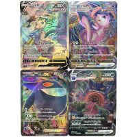 4Pcs/Set Pokemon Flash Cards Mew Mewtwo Gengar VMAX EX Classic Game Anime Collection Cards Gift Toys