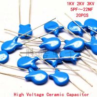 20piece High Voltage Ceramic Capacitor 1KV 2KV 3KV 5PF 10 15 20 22 27 30 47 56 100 220PF 1NF 2.2 3.3 4.7 10 22NF Good Quality Electrical Circuitry Par