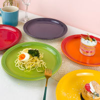 Le Creuset ชุดจานกลมฟรุ้งฟริ้ง 6 ชุด 18 cm/23 cm ชุดช้อนส้อมระดับไฮเอนด์ เคลือบด้วยสีรุ้ง