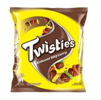 TWISTIES Twisties Kaboom BBQ Curry  ทวิสตี้ ข้าวผสมข้าวโพดอบกรอบรสบีบีคิว 1 แพ็ค มี 8 ห่อ น้ำหนัก 13g x8  exp.18/3/24