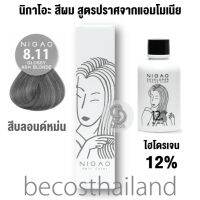 NIGAO Hair Color Cream 100ml. + ไฮโดรเจน 12% นิกาโอะ สีผมญี่ปุ่น สูตรปราศจากแอมโมเนีย